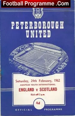 England v Scotland 1962 – at Peterborough United