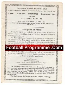 Essex Sunday Fotball v All Star 1967 – at Forresters United FC