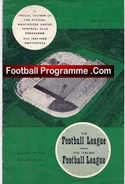 Football League v Italy Football League 1961 – at Man Utd 3