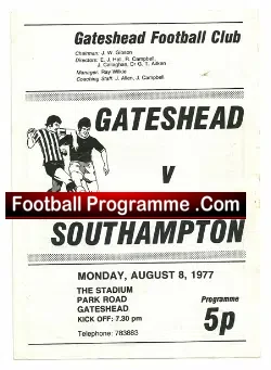 Gateshead v Southampton 1977 – Benefit Match