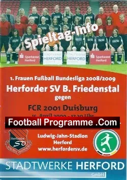 Germany Herforder Ladies Football Programme 2009 - Women's - football programme