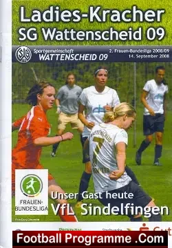 Germany Wattenscheid Ladies Football Programme 2008 Womens - football programme