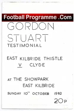 Gordon Stuart Benefit Match Testimonial East Kilbride 1982