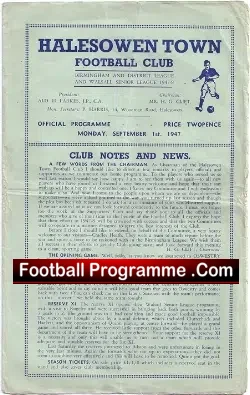 Halesowen Town v Cradley Heath 1947