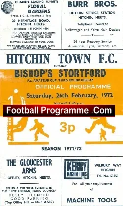 Hitchin Town v Bishops Stortford 1972 – FA Amateur Cup Replay