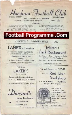 Horsham v Arundel 1954 – Sussex Senior Cup