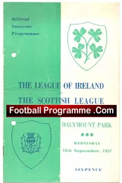 League Of Ireland v Scottish League 1957 - football programme