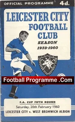 Leicester City v WBA 1960 - FA Cup - football programme
