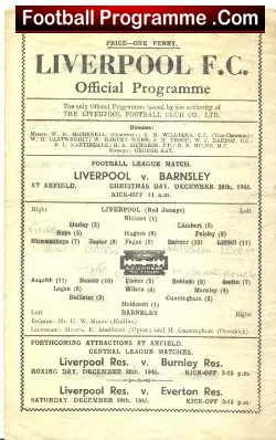 Liverpool v Barnsley 1945 – inc Bob Paisley
