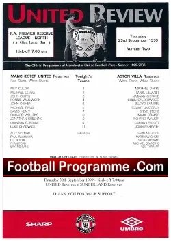 Manchester United v Aston Villa 1999 – Reserves Match