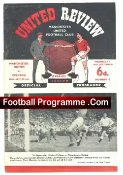 Manchester United v Everton 1964 - football programme