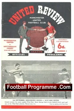 Manchester United v Nottingham Forest 1964 - football programme