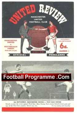 Manchester United v Nottingham Forest 1964 - football programme
