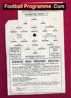 Manchester United v Rochdale 1963 – Man Utd Reserves