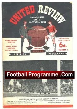 Manchester United v West Ham United 1964 - football programme