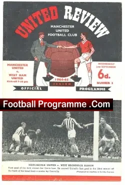 Manchester United v West Ham United 1964 - football programme