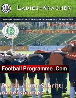 Mannschaft Ladies v Turbine Potsdam 2007 Aktuell Germany - football programme