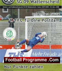 Mannschaft Ladies v Turbine Potsdam 2008 Aktuell Germany - football programme