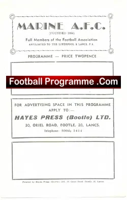 Marine Athletic v Skelmersdale United 1966