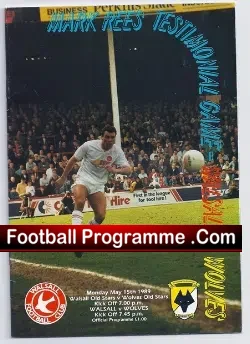 Mark Rees Testimonial Walsall FC 1989 - football programme