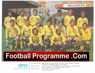 Norwich City Multi Signed Team Picture 1971 – 72