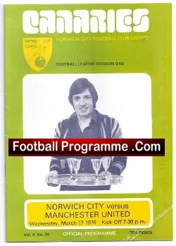 Norwich City v Manchester United 1976