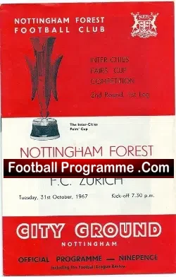 Nottingham Forest v FC Zurich 1967