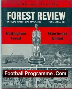 Nottingham Forest v Manchester United 1970 - Plus League Review - football programme