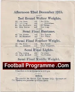 Old Boxing Programme 1915 - 1 - boxing programme