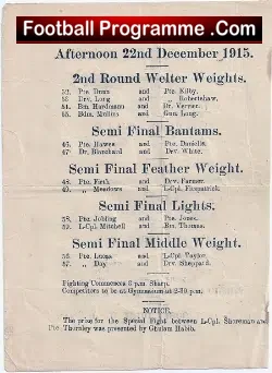 Old Boxing Programme 1915 – 2