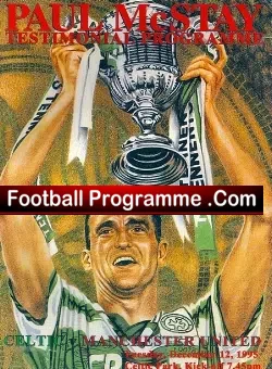 Paul McStay Testimonial Benefit Glasgow Celtic Autographed 1995 - football programme