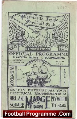 Plymouth Argyle v Bournemouth 1958