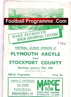 Plymouth Argyle v Stockport County 1959