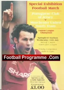 Portuguese Club Of Jersey v Manchester United 1997 - football programme