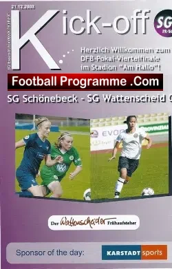 Schonebeck v Wattenscheid 2008 - Ladies Aktuell Germany - football programme