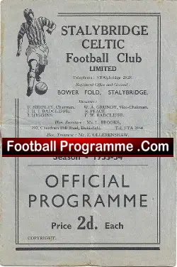 Stalybridge Celtic v Northwich Victoria 1954