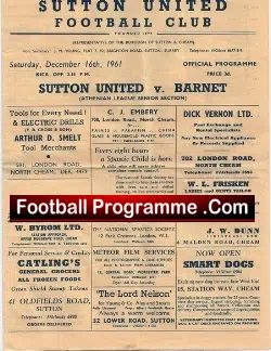 Sutton United v Barnet 1961