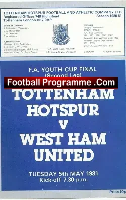 Tottenham Hotspur v West Ham United 1981 – Youth Cup Final