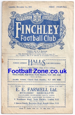Finchley v Cheshunt 1951 – Senior Cup Match