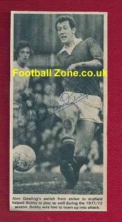 Manchester United Alan Gowling Signed Picture