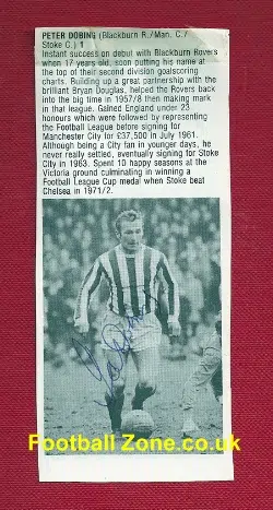 Stoke City Peter Dobing Signed Picture 1970's