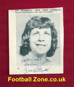Sunderland Jim Montgomery Signed Picture 1970's