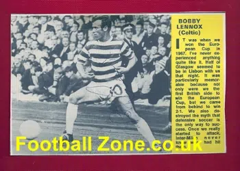 Glasgow Celtic Bobby Lennox Autograph Picture