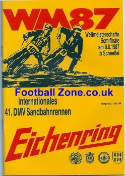 Germany Speedway Programme 1987 – Long Track Semi Final