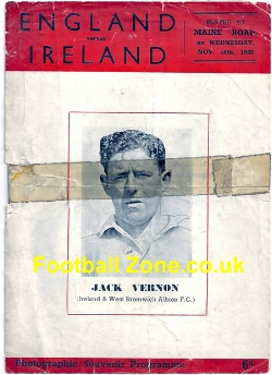 England v Ireland 1949 – Maine Road – Pirate Score = 9 – 2