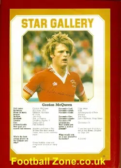 Manchester United Gordon McQueen Signed Picture Man Utd