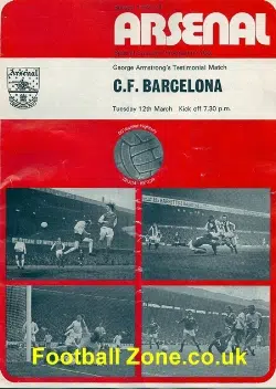 Arsenal v Barcelona 1974 – Signed Charlie George + Alan Ball