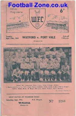Watford v Port Vale 1960