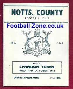 Notts County v Swindon Town 1962