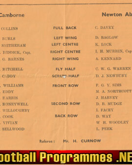 Camborne Rugby v Newton Abbot 1952